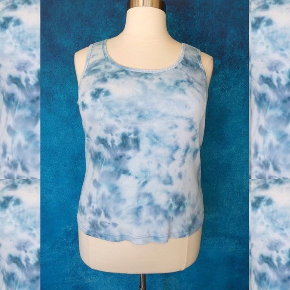 Blue Tie Dye Tank Top Final Price - Picture 2 of 6